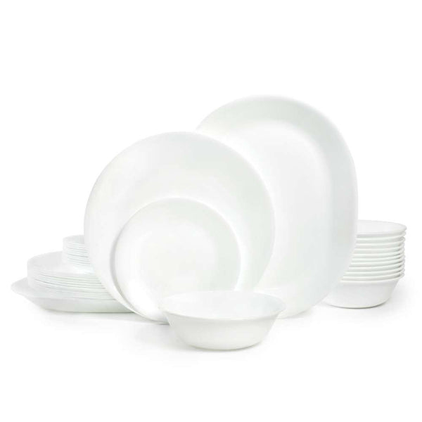 White Glass Dinner Set