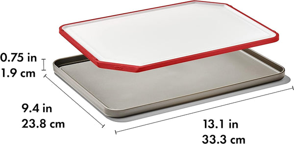 White Cutting Board & Tray (Set of 2)