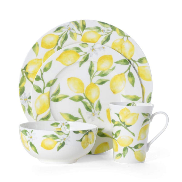 Lemon Bone China Dinnerware (Set of 16)