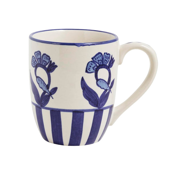 Blue Flower Stoneware Mug