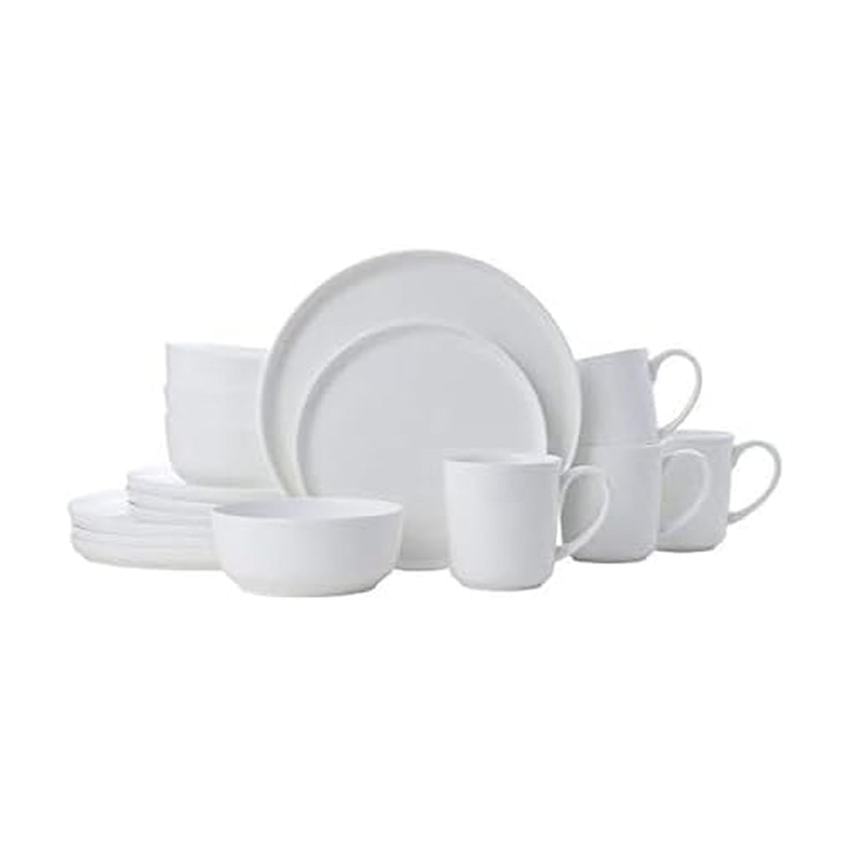 White Round Dinnerware (Set of 16)