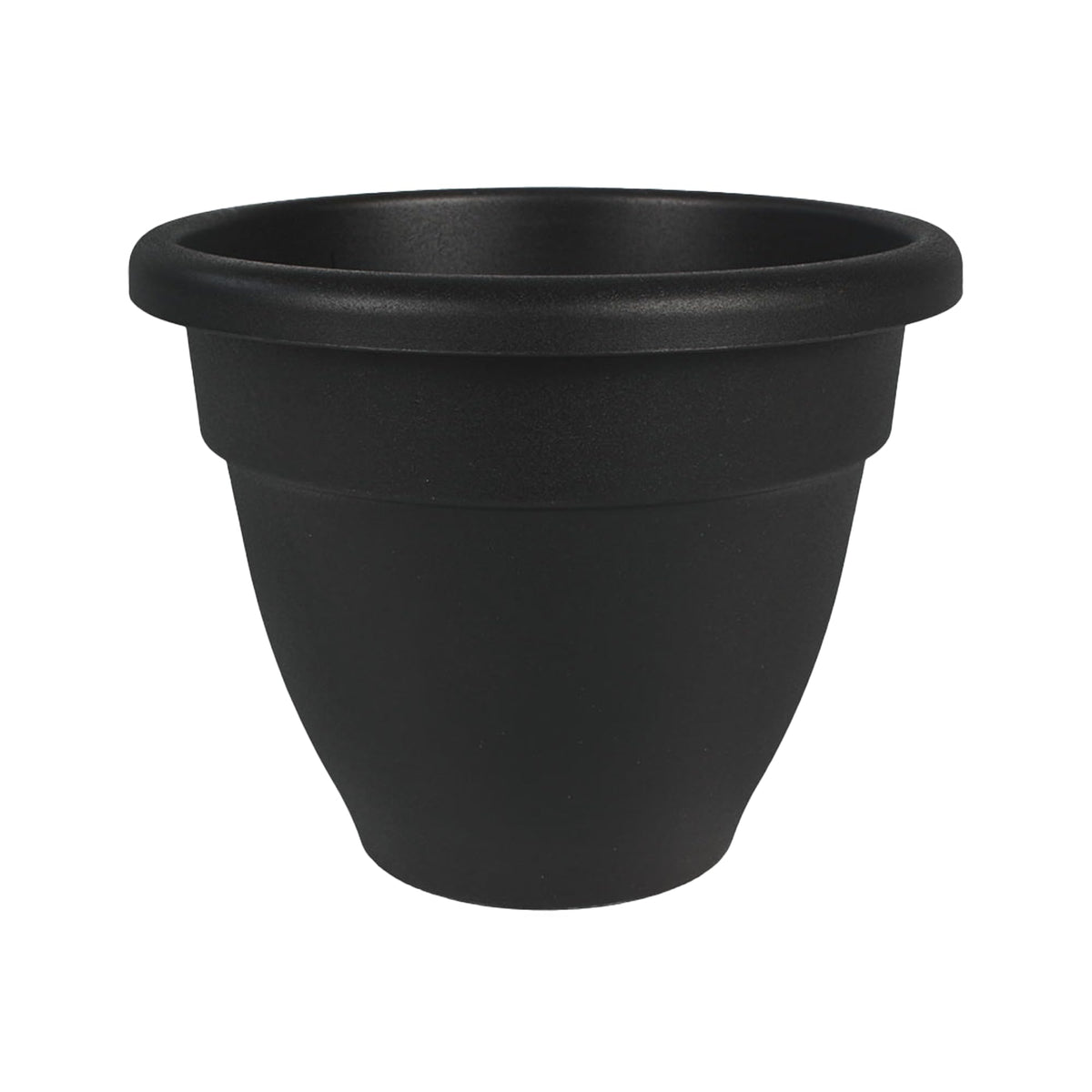 Black Rolled-Rim Planter