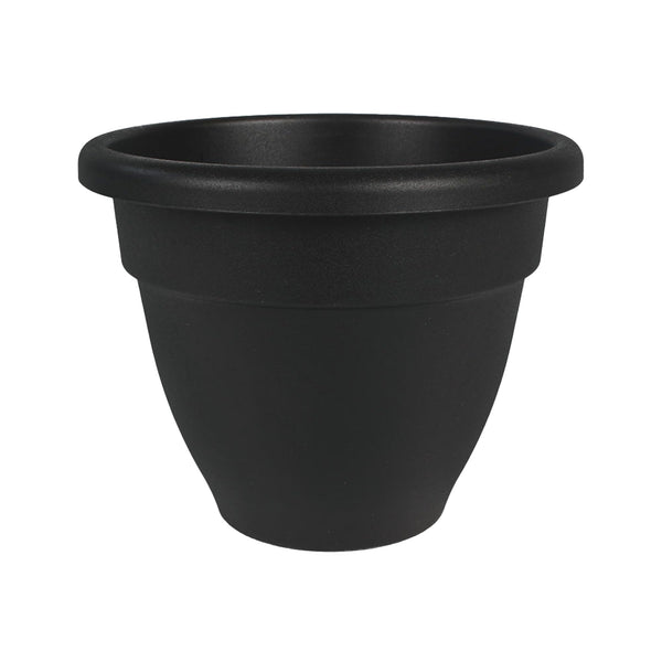 Black Rolled-Rim Planter