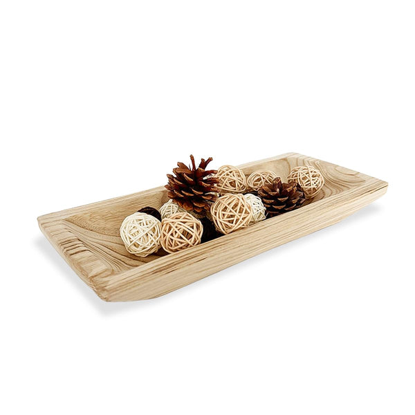 White Wooden Dough Bowl (Set of 10)