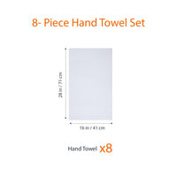 White Cotton Hand Towels (Set of 8)