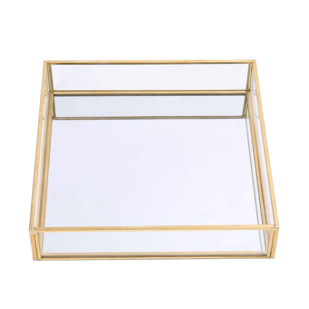 Gold Square Mirror Tray