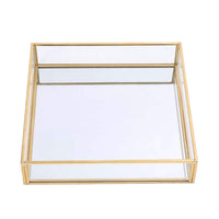 Gold Square Mirror Tray