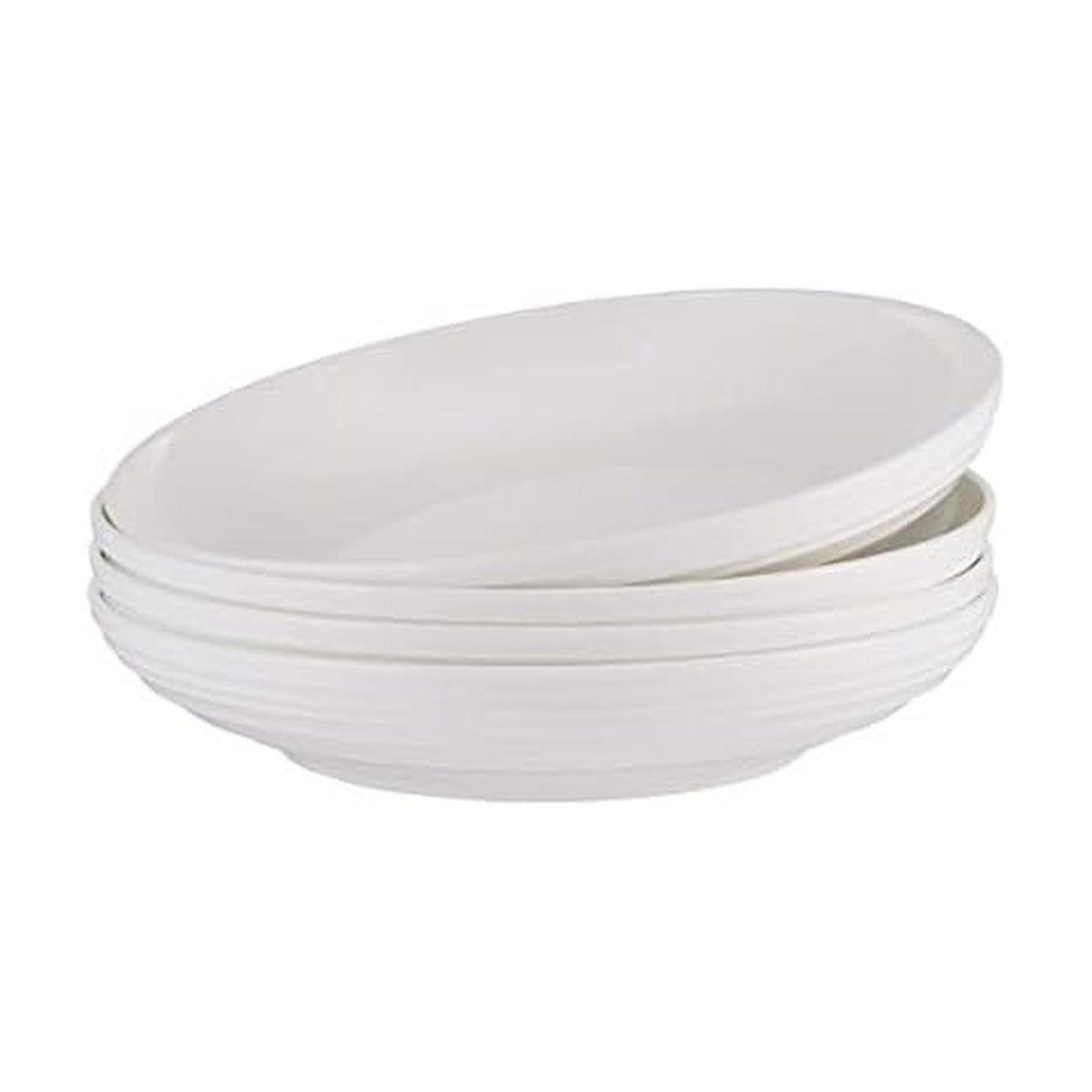 White Bone China Pasta Bowls (Set of 4)