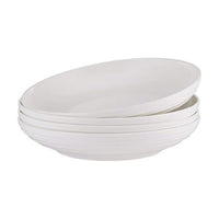 White Bone China Pasta Bowls (Set of 4)