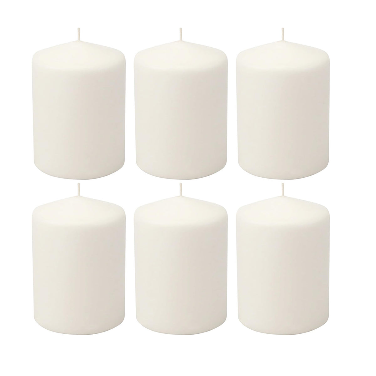 White Pillar Candles (Set of 6)