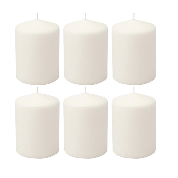 White Pillar Candles (Set of 6)