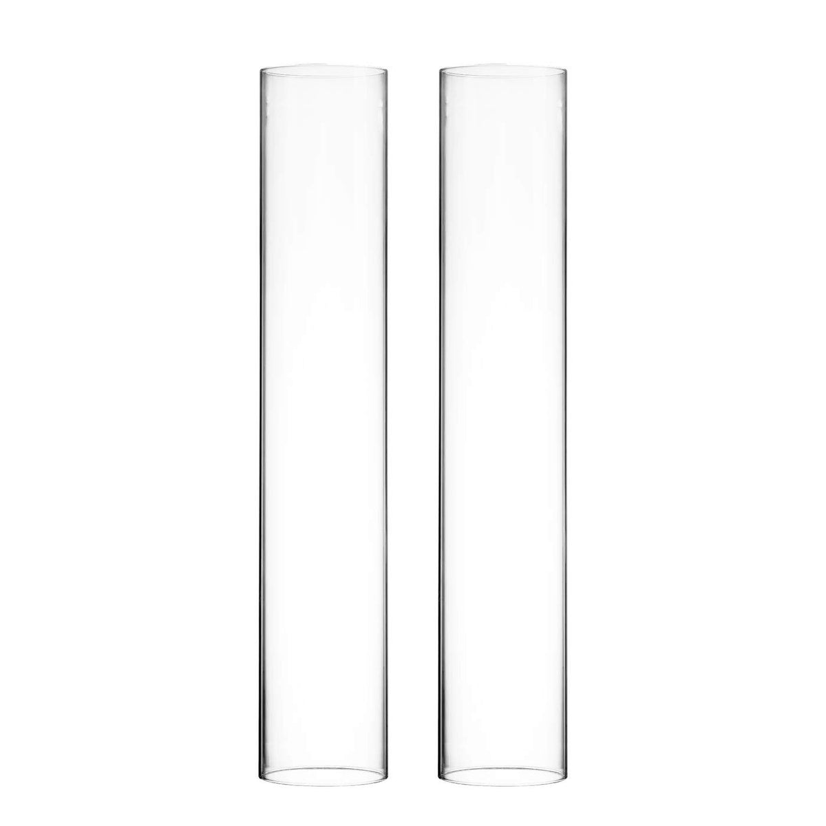 Clear Glass Hurricane Tubes (Set of 2)