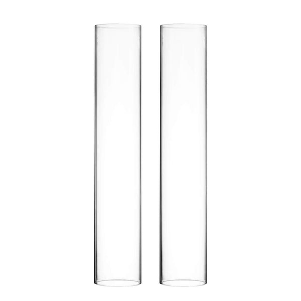 Clear Glass Hurricane Tubes (Set of 2)