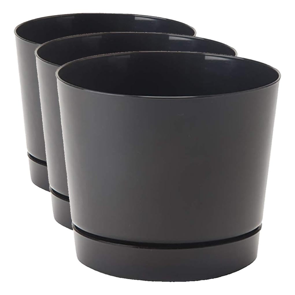 Black Cylinder Planter (Set of 3)