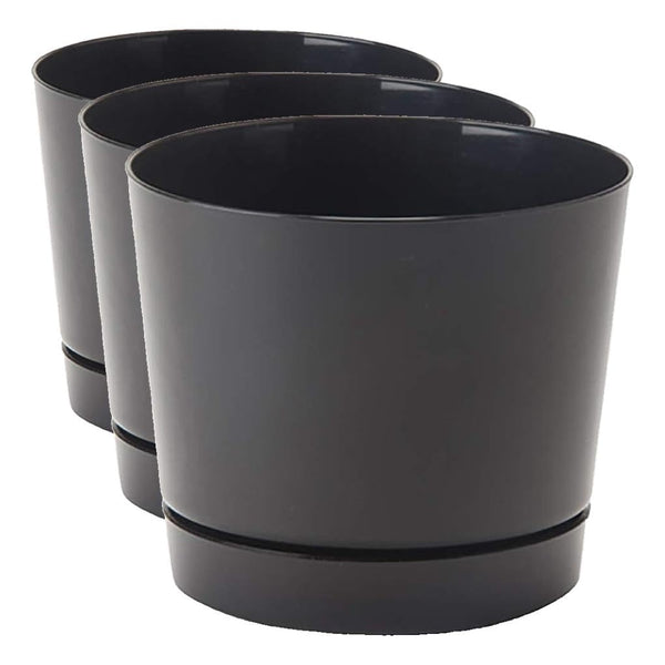 Black Cylinder Planter (Set of 3)