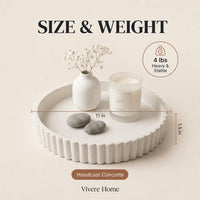 White Concrete Round Tray