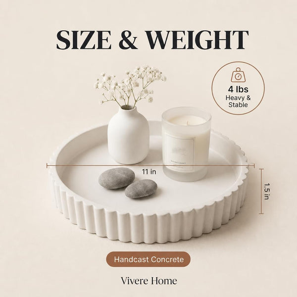 White Concrete Round Tray
