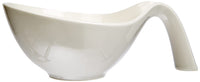 White Salad Bowl with Handle
