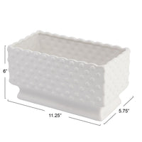 White Hobnail Ceramic Planter
