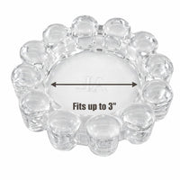 Clear Glass Bubble Candle Dish
