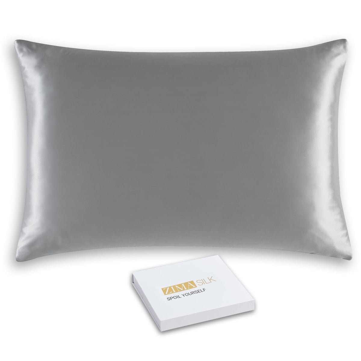 Iron Gray Silk Pillowcase