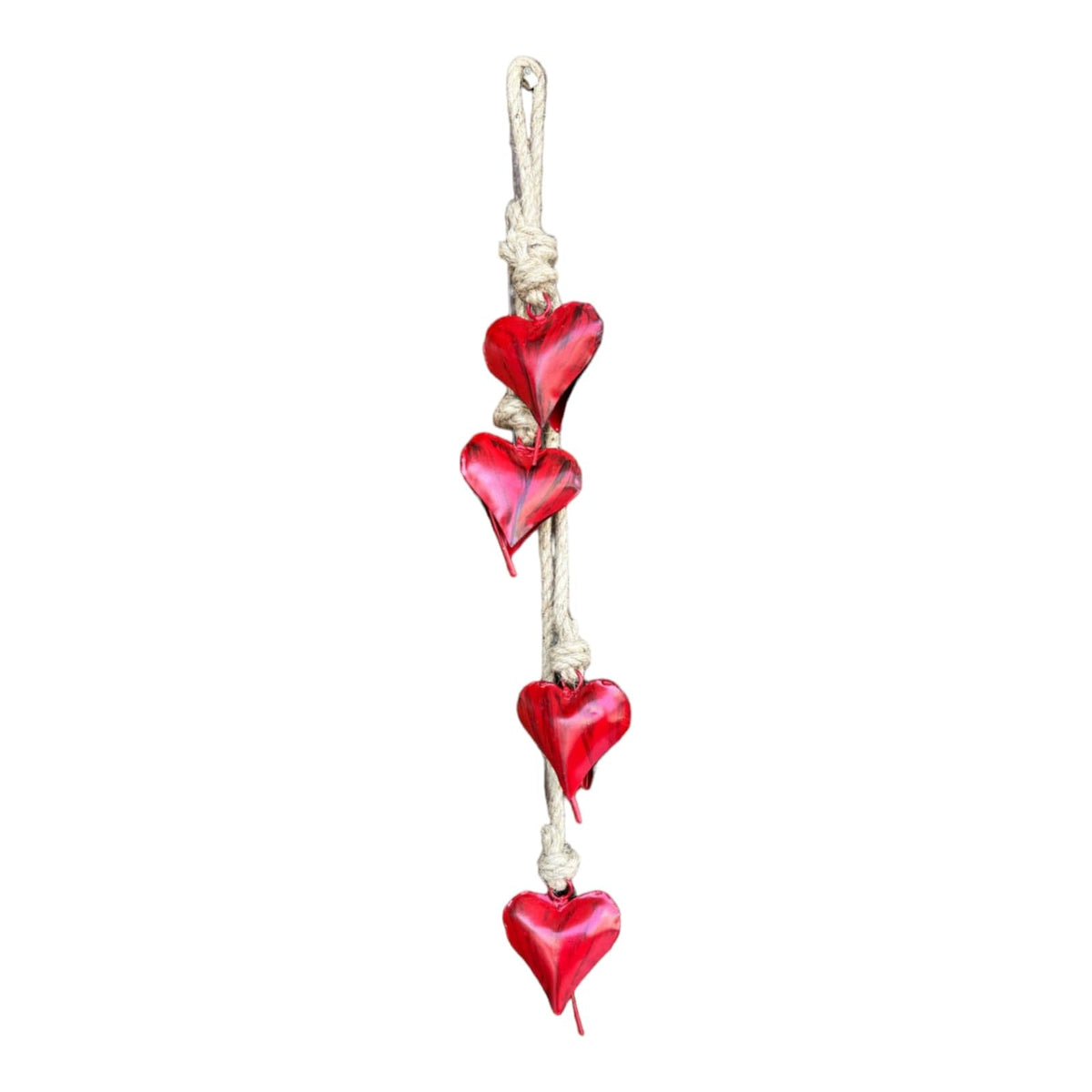 Red Metal Heart Bells