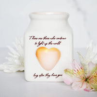 White Ceramic Heart Votive