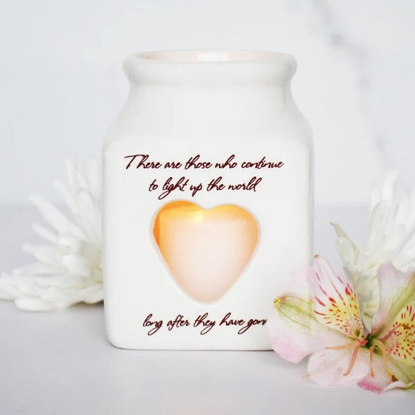 White Ceramic Heart Votive