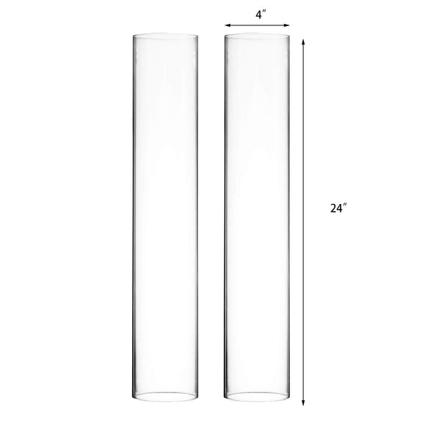 Clear Glass Hurricane Tubes (Set of 2)