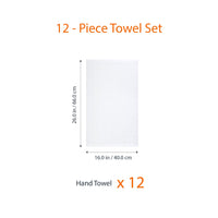 White Cotton Hand Towels (Set of 12)