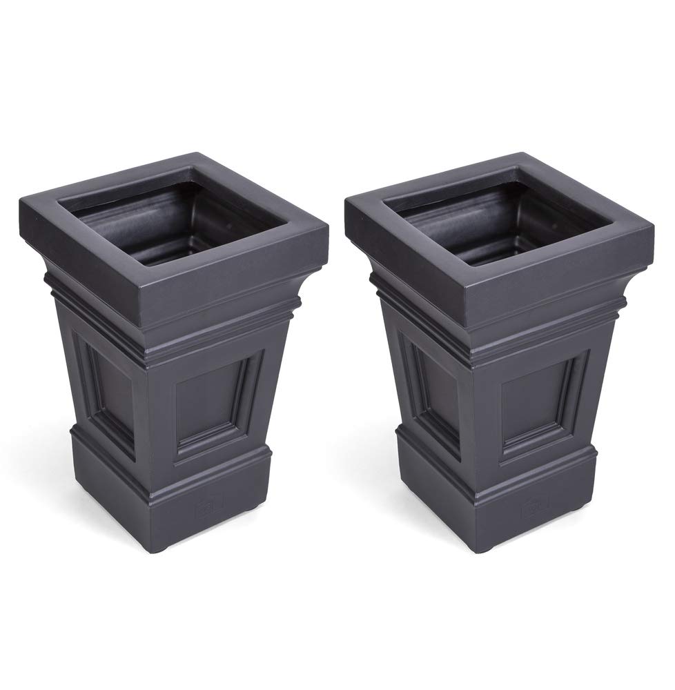 Onyx Black Square Planter (Set of 2)