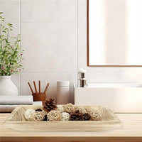 White Wooden Dough Bowl (Set of 10)