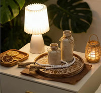 Round Wood Tray with Garland (Set of 2)