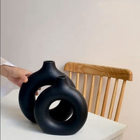 Black Ceramic Pampas Vase (Set of 2)
