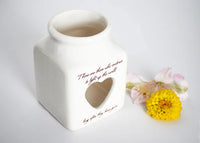 White Ceramic Heart Votive