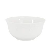 White Embossed Porcelain Bowls (Set of 6)