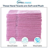 Pink Cotton Hand Towels (Set of 12)