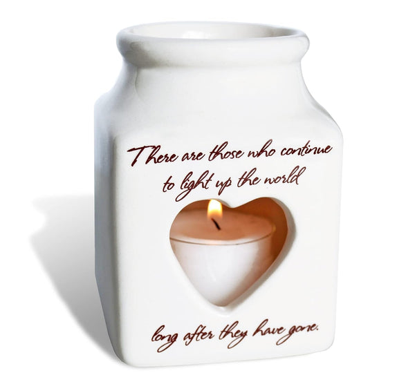 White Ceramic Heart Votive