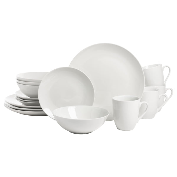 White Coupe Dinnerware (Set of 16)
