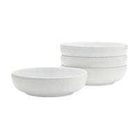 White Beaded Pasta Bowls (Set of 4)