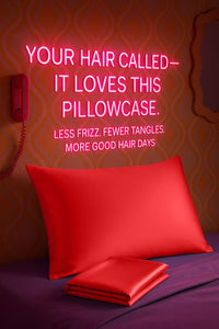Red Satin Pillowcases (Set of 2)