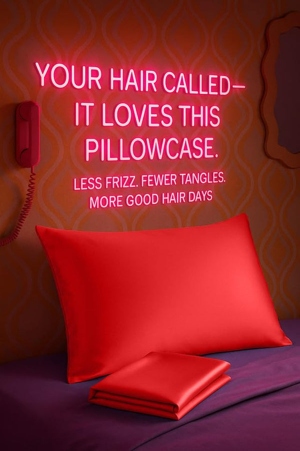 Red Satin Pillowcases (Set of 2)