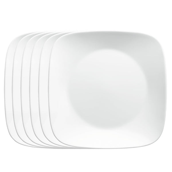 Square Glass Salad Plates (Set of 6)