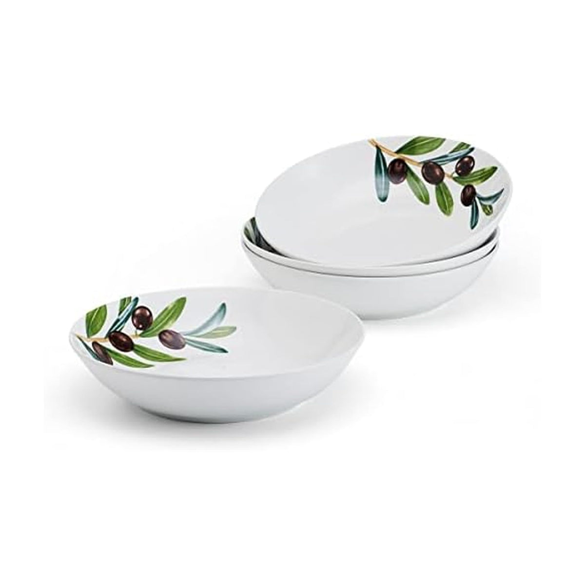 White Olive Pasta Bowls (Set of 4)
