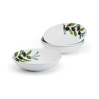 White Olive Pasta Bowls (Set of 4)