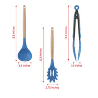 Blue Silicone Utensils (Set of 8)