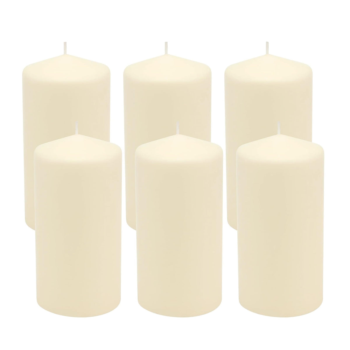 Ivory Unscented Pillar Candles (Set of 6)