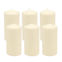 Ivory Unscented Pillar Candles (Set of 6)