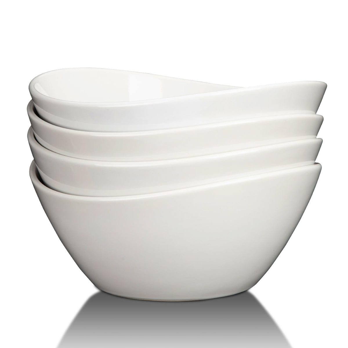 White Ceramic Soup Bowls (Set of 4)