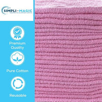 Pink Cotton Hand Towels (Set of 12)